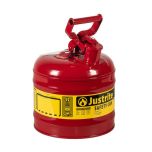 Justrite 2 Gallon Steel Safety Can for Flammables Type 1 Flame Arrester Red KSA