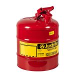 Justrite 5 Gallon Steel Safety Can for Flammables Type 1 Flame Arrester Red KSA