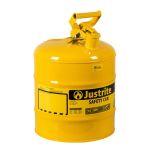 Justrite 5 Gallon Steel Safety Can for Diesel Type 1 Flame Arrester Yellow KSA