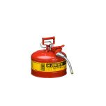 Justrite 2.5 Gallon 5/8" Metal Hose Steel Safety Can for Flammables Type 2 KSA