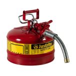 Justrite 2.5 Gallon 1" Metal Hose Steel Safety Can for Flammables Type 2 KSA
