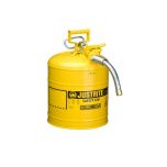 Justrite 5 Gallon 1" Metal Hose Steel Safety Can for Diesel Type 2 AccuFlow Yellow KSA