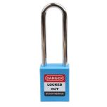 Blue LOTO Padlock 76 mm Long Shackle UAE KSA