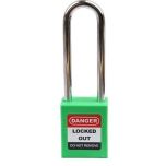 Green LOTO Padlock 76 mm Long Shackle UAE KSA