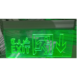 Exit Light Visual ARCLY with down arrow (Exit) and picture in both languages Arabic & English w/chain
