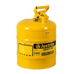 Justrite 5 Gallon Steel Safety Can for Diesel Type 1 Flame Arrester Yellow KSA