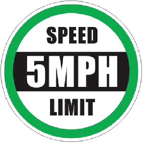 Speed 5 MPH Floor Sign Saudi Arabia