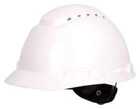 3M H-701V Hard Hat With Vents - White, 4-Point Ratchet Suspension (ANSI/CSA Certified)